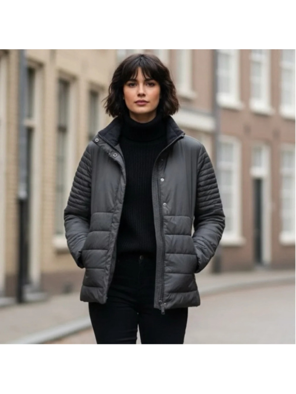ryu Black Lightweight Puffer Zip Jacket XS